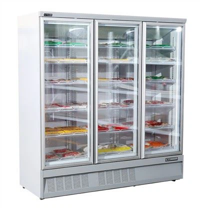 Displej mrazničky se skleněnými dveřmi